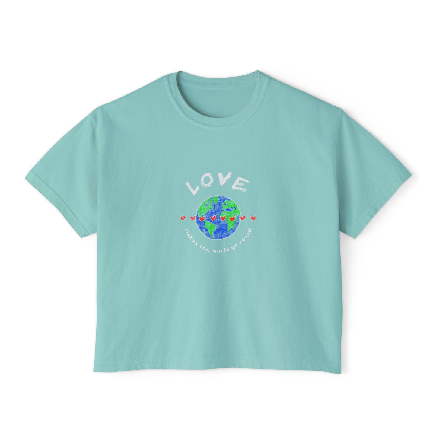 Love Makes the World Go Round! - Valentine's Women's Crop Tee