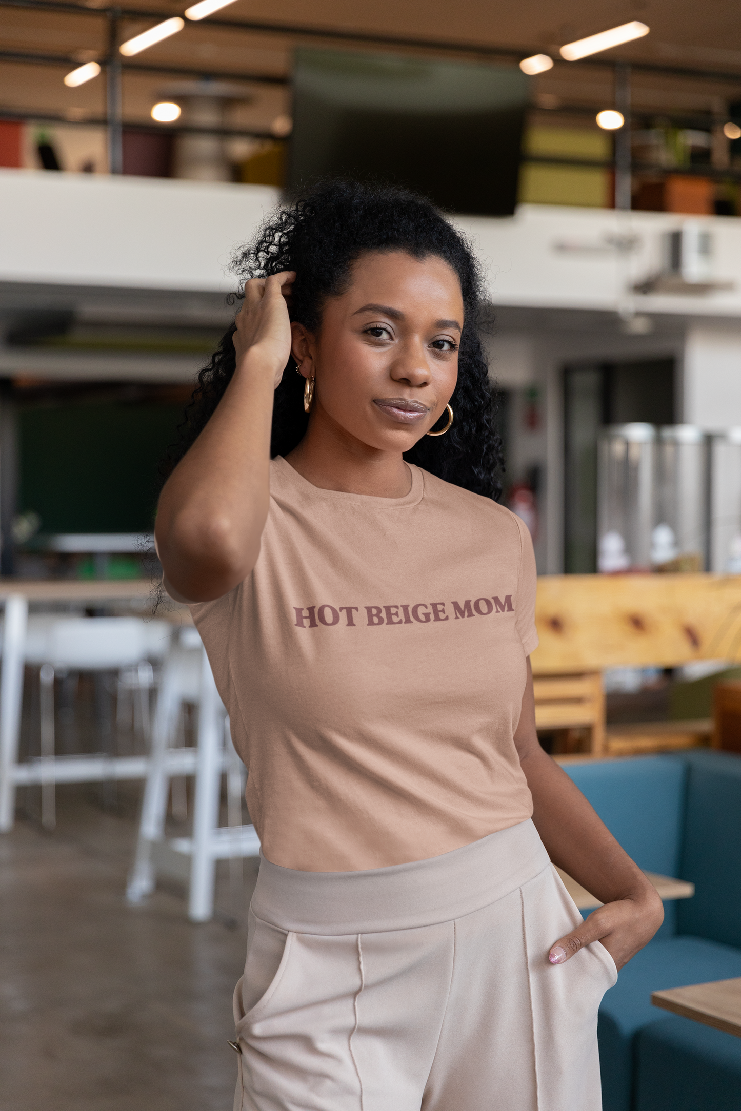 Hot Beige Mom Vintage Graphic Tee