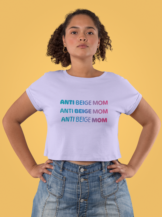 Anti Beige Mom Comfort Colors Graphic Crop Tee