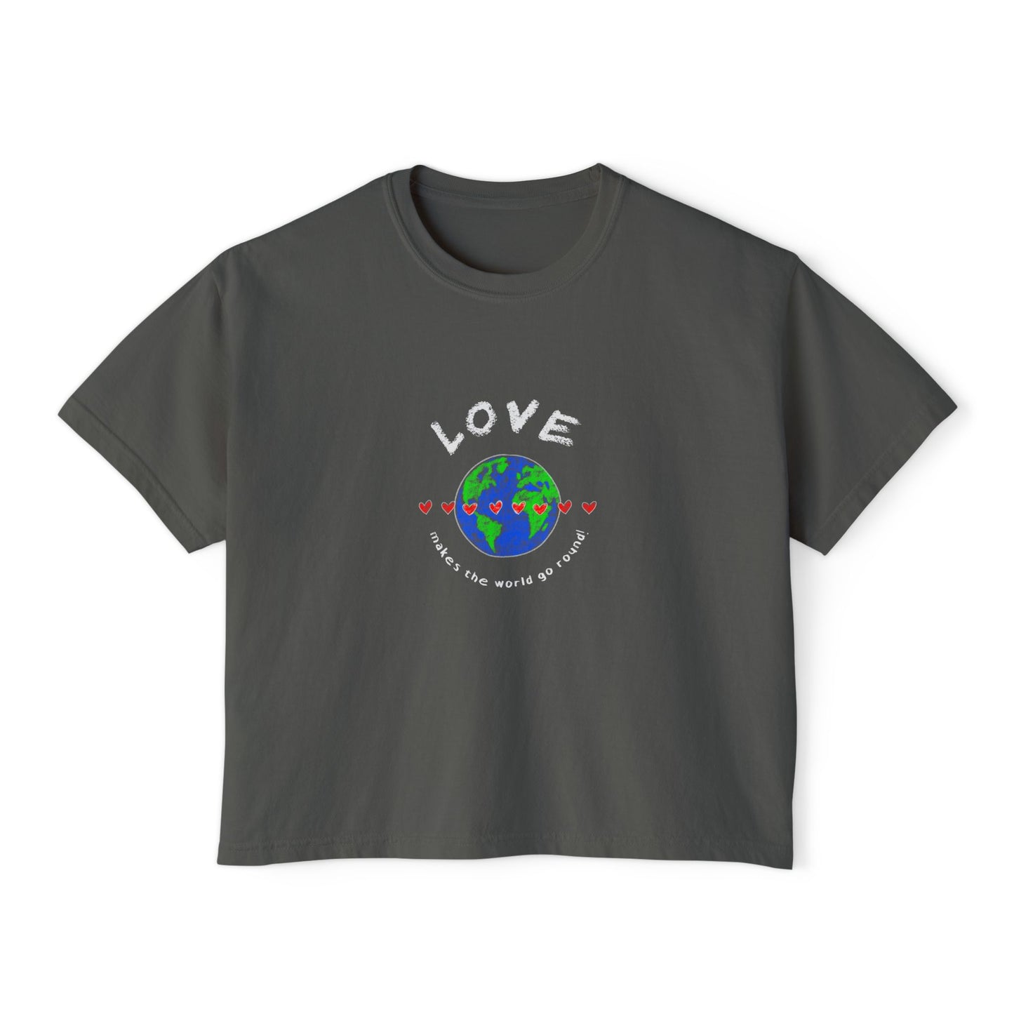 Love Makes the World Go Round! - Valentine's Women's Crop Tee